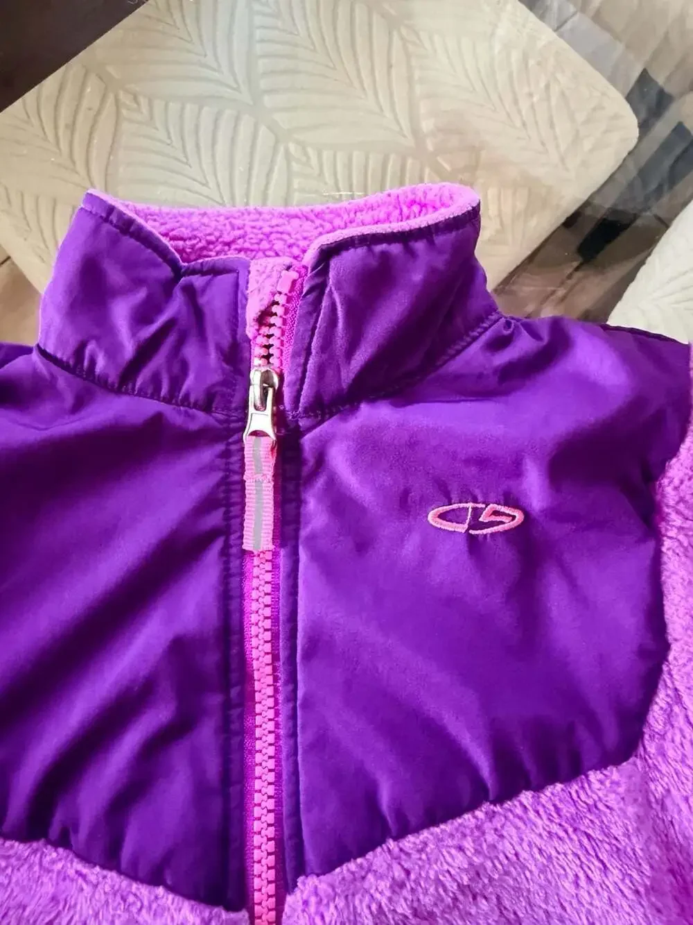 Champion C9 Toddler Girls Purple Pink Fleece Full Zip Jacket Size 2T